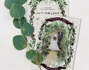 Custom Illustrated Wedding Invitations