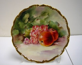 Hand painted Worcester fruit plate