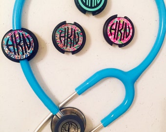 Monogrammed Stethoscope ID Tags | Lilly Pulitzer Monogram Stethoscope ID Tags | Name Tag Stethoscope | Nursing | Nurse Gift | ID Tag Nurse |