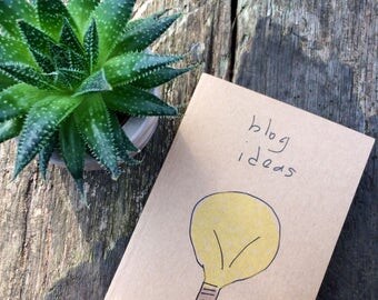 Kraft Blogger Notebook - 100% recycled - Blog Notes - Blogging Journal - Blogging Planner - Blogger Ideas - Recycled Journal - Blog Ideas
