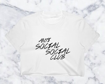 Anti Social Crop Top, Anti Social Social Club,Novelty Tops,Novelty Gifts,Funny Tops,Funny Crop Tops,Grunge T-Shirts,Grunge Crop Tops,Awkward