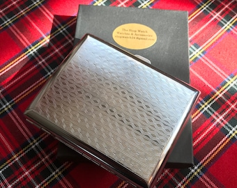 A New Beautiful Silver Cigarette Case That's Engraved On Both Sides