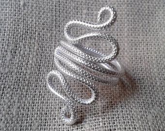 Snake ring aluminium aluminium aluminium texture, hypoallergenic, ring, jewellery