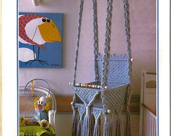 Macrame Baby Swing Pattern. 1970's Macrame Pattern. Nursery Decor. Instant PDF Digital Download.