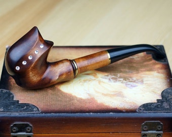 Tobacco pipe - Wooden pipe -Briar pipe -Limited Edition - Tobacciana pipe - Exclusive Wood Pipes - Smoking Pipe- Wood carved smoking pipe