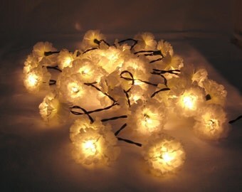 35 Flower Floral Home / Bedroom Carnation Flower Fairy Lights, String Lights, Wall Decor, Ceiling Lights, Hanging Lights, Floral Lights