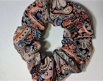 Orange Paisley Hair Scrunchie