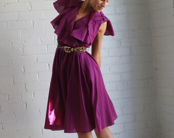 Vintage Ruffle Collar Dress