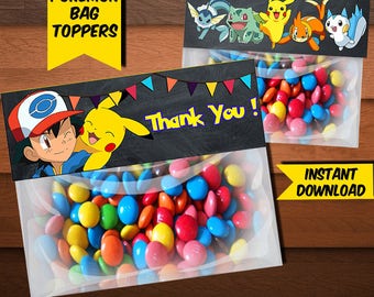 Pokemon Bag Toppers-Printables Pokemon Bag Toppers-Pokemon Favors-Digital Pokemon Bag Toppers-Pokemon Party Decoration-DIGITAL DOWNLOAD