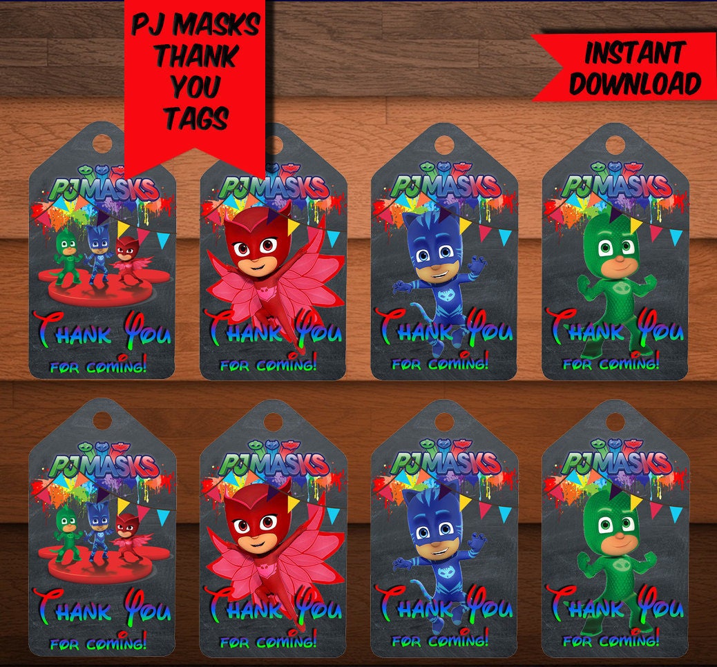 PJ Masks Thank You Tags-Printables Pj Mask Thank You Tags-Pj