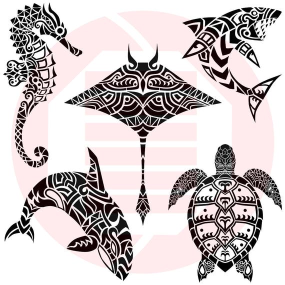 Ocean SVG sea marine animals decal Shark Turtle Seahorse Orca