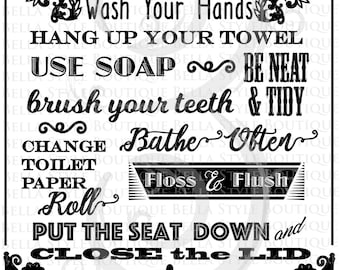 Bathroom Rules bathroom rules | etsy Bathroom Rules bathroom rules | etsy