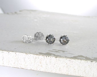 Silver Stud Earrings Alexandrite Earrings Birthstone Stud Earrings June Birthstone Jewelry Alexandrite Stud Earrings Gemstone Stud Earrings
