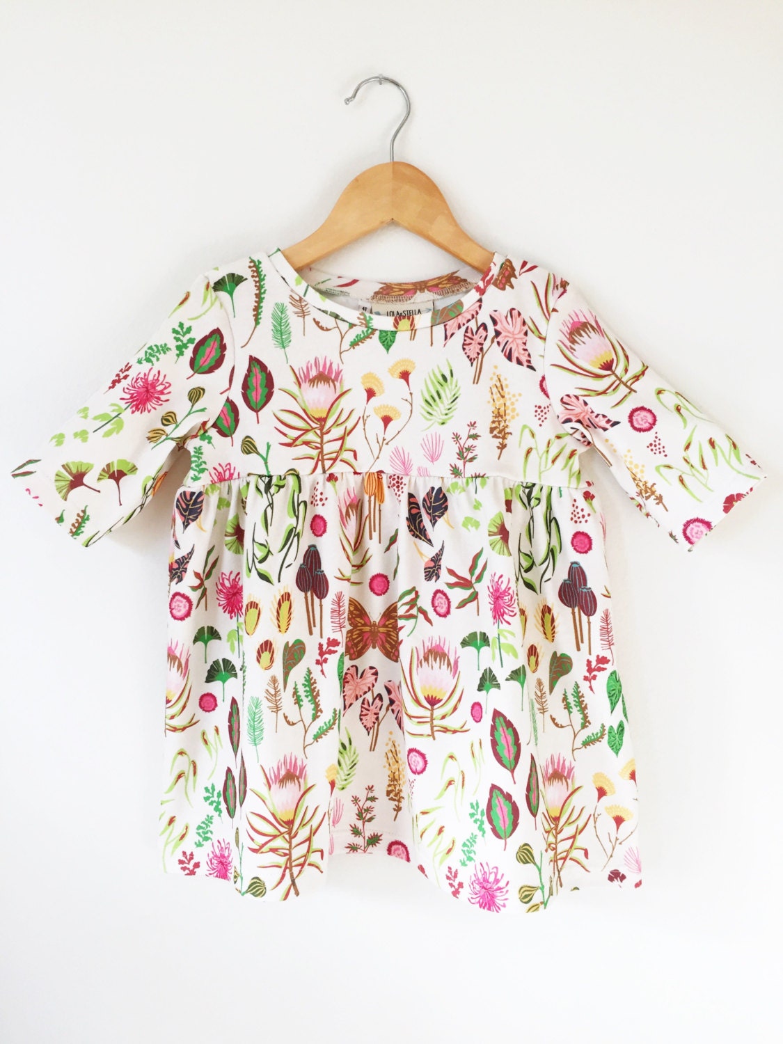 organic kids clothes // tunic in flora and fauna // baby girls