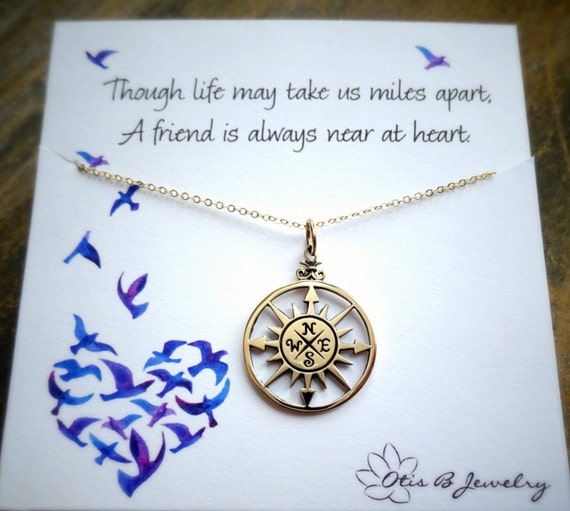 Best friend compass necklace