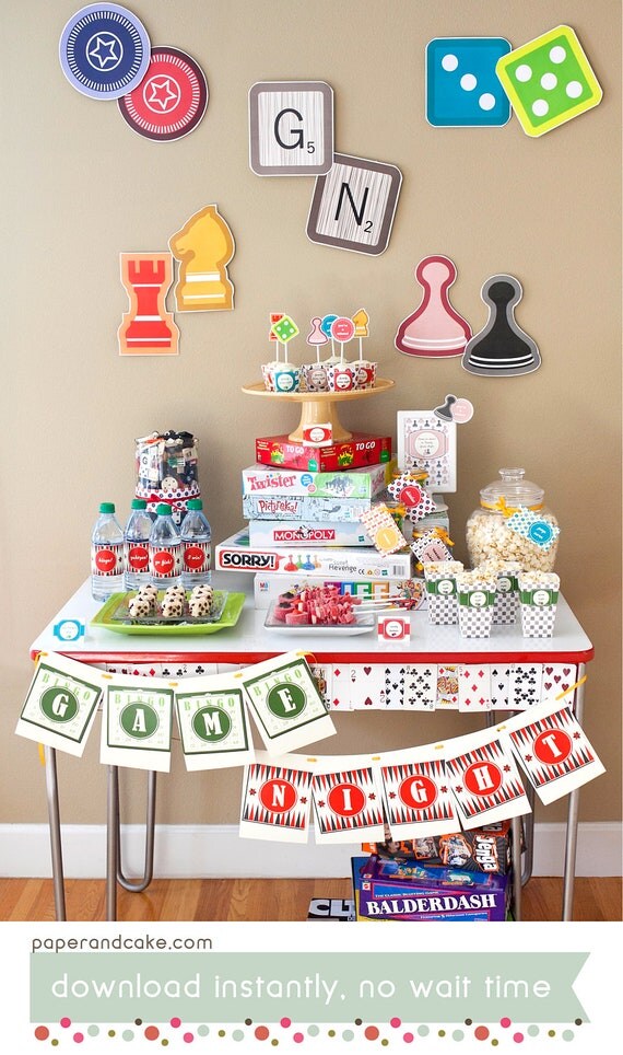 family game night board games printable party collection