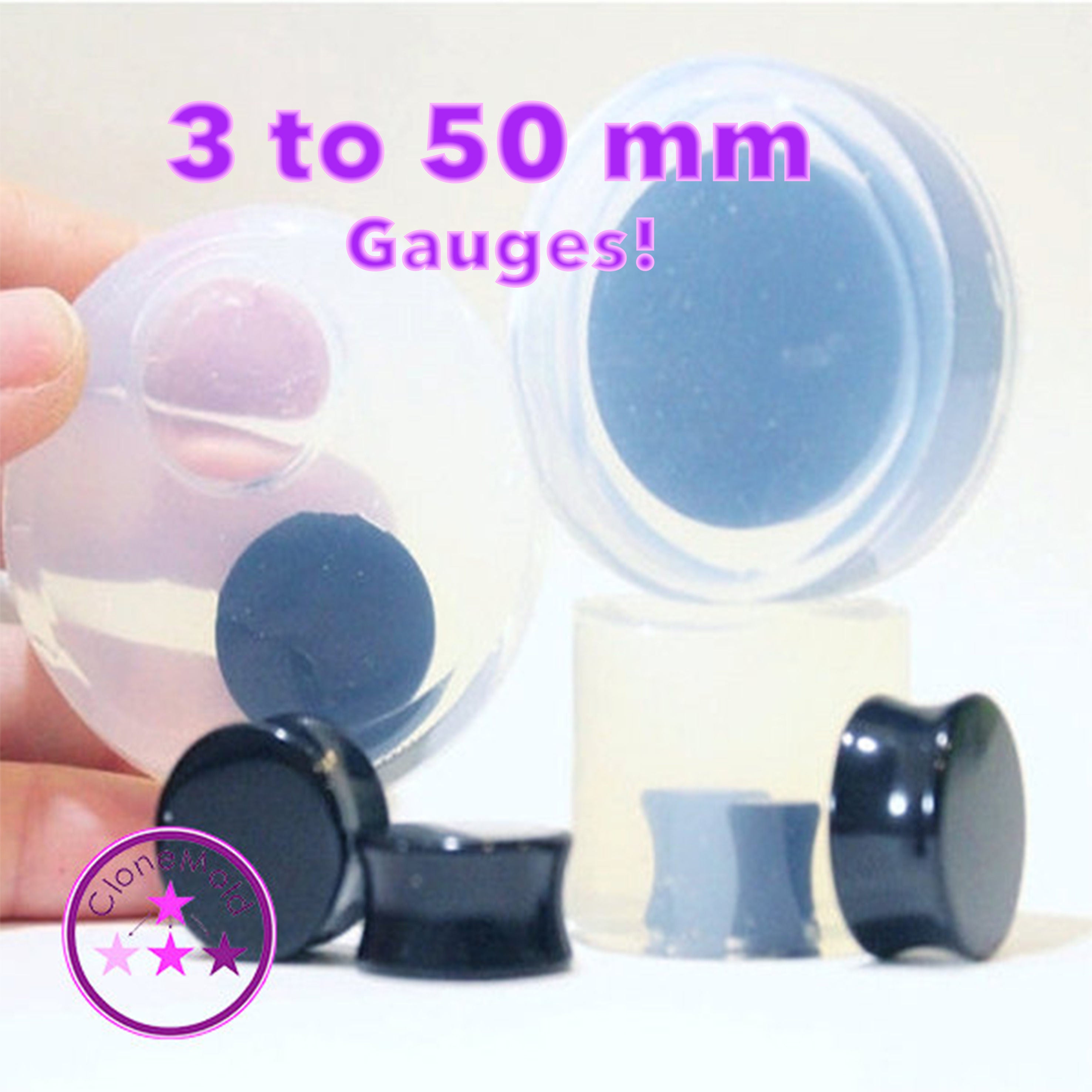 Plug Gauge Mold Flat End Ear Plug Piercing Silicone Rubber