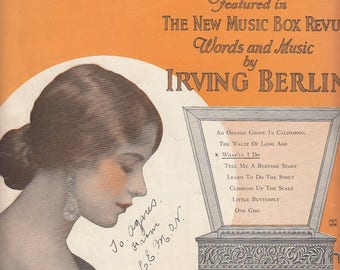 What'll I Do 1924 Sheet Music Irving Berlin Featured in New Music Box Revue