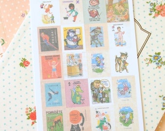 Europe Vintage Stamp Stickers REFILL 4pc set Vol 1