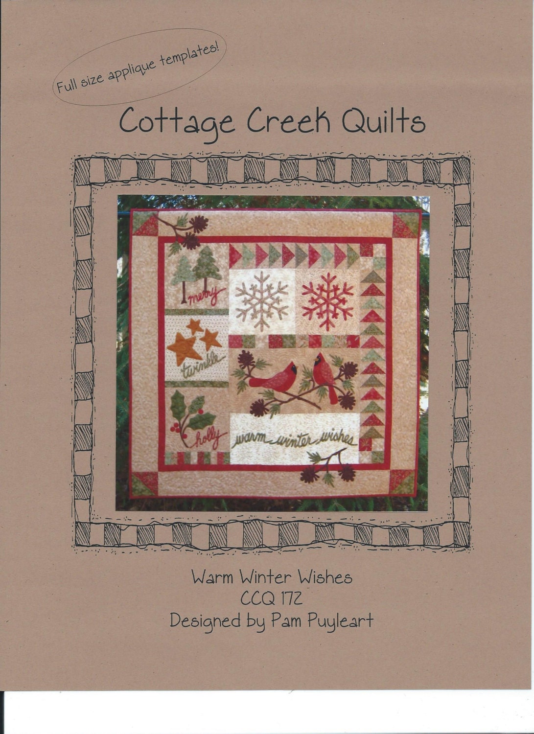 SALE "Warm Winter Wishes" Quilt Pattern By Pam Puyleart of Cottage