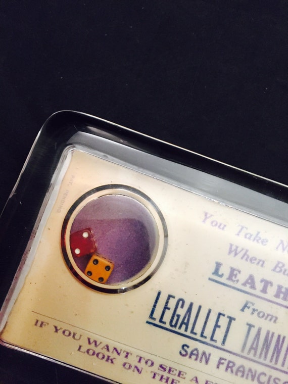 Vintage Glass Paperweight Advertising Paperweight by missenpieces