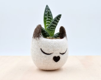 Planter / Succulent planter / Siamese cat mini planter / Cat head planter / indoor planter / Small succulent pot / cat lover gift for her