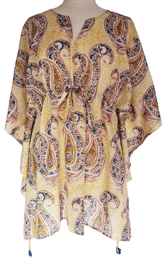 Mini Kaftan Russian paisley Saffron free size