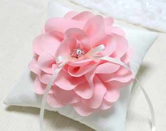 Wedding ring pillow, ring bearer pillow, pink ring pillow, bridal ring pillow, wedding ceremony ring pillow, ring cushion