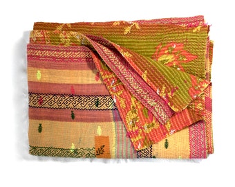  kantha quilt, bangladeshi quilt, bed cover, kantha throw, coverlet