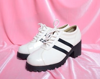 Deadstock 90's Athletic Platform Oxford Shoe Sz 10