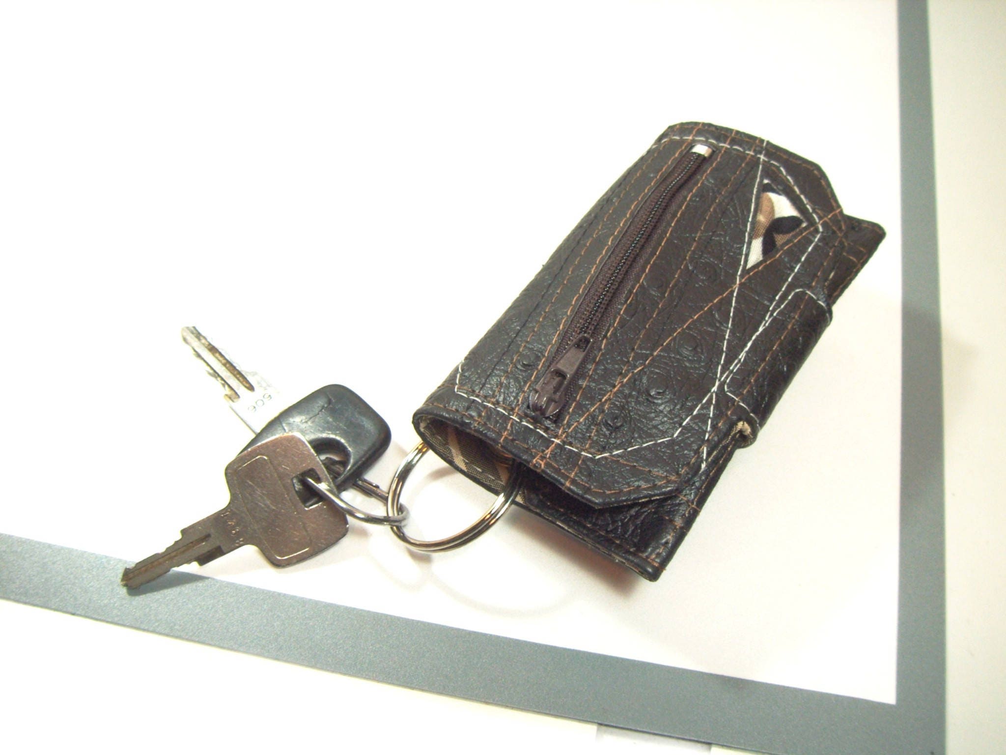 Keychain Wallet for Women Black Brown wallet for keychain