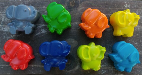 Elephant Crayons set of 8 - Elephant Party Favors - Elephant Party - Animal Crayons - Animal Birthday Party - Elephant Party - Gift Il_570xn