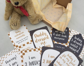 32 Alternative Baby Milestone Cards / unisex funny baby moments / First 0-12 months / Free UK Delivery