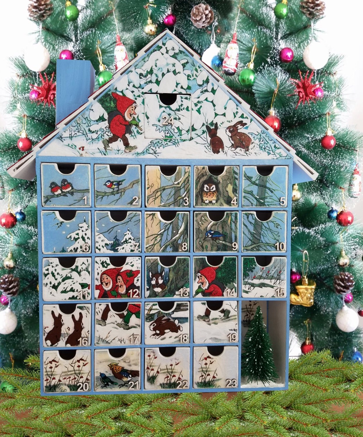 santas christmas tree forest advent calendar decoupage santas christmas tree forest advent calendar decoupage