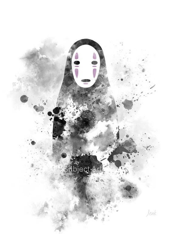 No Face Spirited Away ART PRINT illustration Studio Ghibli