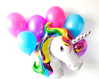 Unicorn Balloons, Unicorn Birthday, Unicorn Party, Rainbow Unicorn, Rainbow Party, Birthday Decoration, Party Decor, Balloon Centerpiece