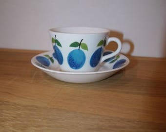 Stig Lindberg - PRUNUS - Coffee cup and saucer - Gustavsberg - Retro - 60s - Sweden - Design