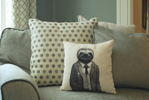 the big one gray sloth backrest pillow