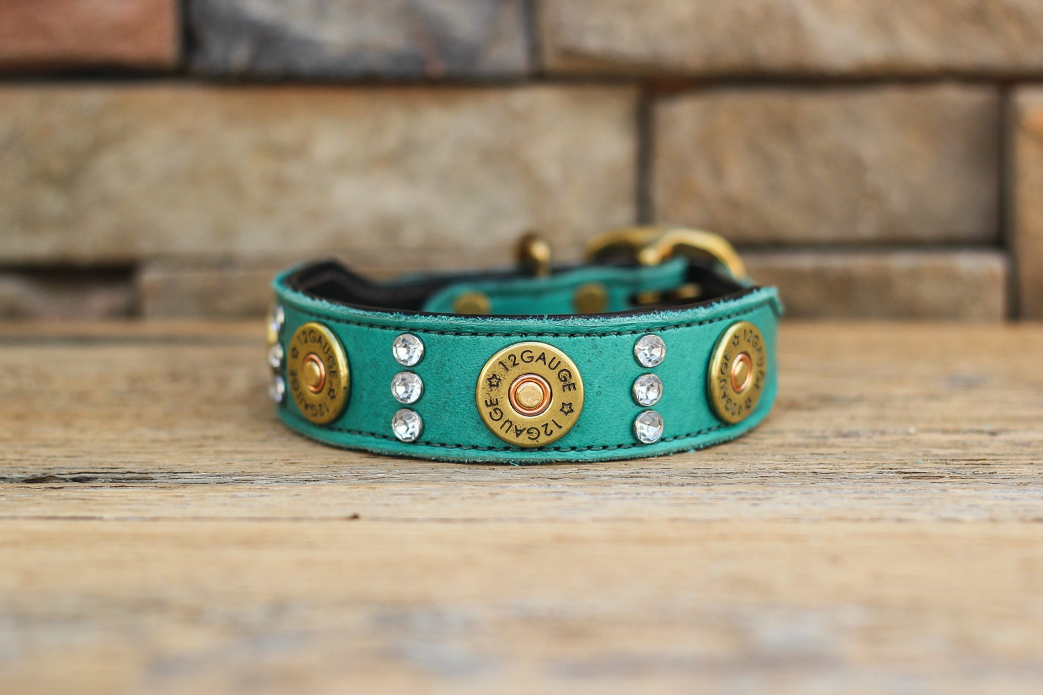 Leather Dog Collar // 12 Gauge Shotgun Shell Dog Collar