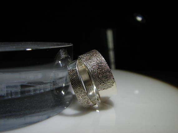 Fingerprint jewelry. Detailed fingerprint engraved in a sterling silver. Free First Class shipping in the USA, minimal First Class else