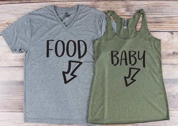 his and hers pregnancy announcement shirts