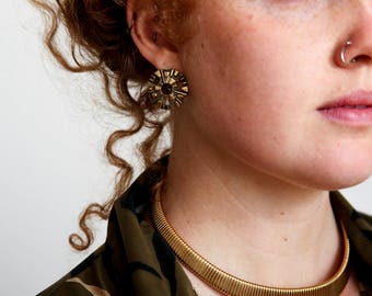 Primitive Radiating Abstract Circle Clip-on Earrings