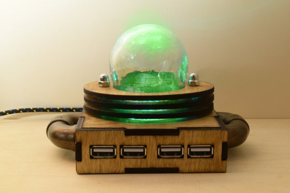 Steampunk USB 2.0 Hub Mad Scientist Nuclear Lamp - Steampunk / Industrial Style - School gift - Christmas Gift by ProperR steampunk buy now online