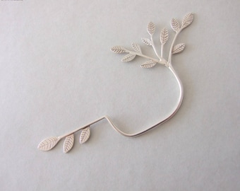 Wedding jewelry - bridal jewelry , silver ear cuff , leaves ear cuff , statement ear cuff , woodland ear cuff , wedding ear cuff , woodland