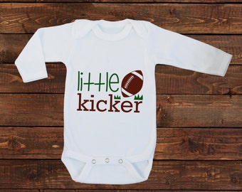 Super Bowl Baby Boy Shirt - One Piece Bodysuit - Football Little Kicker