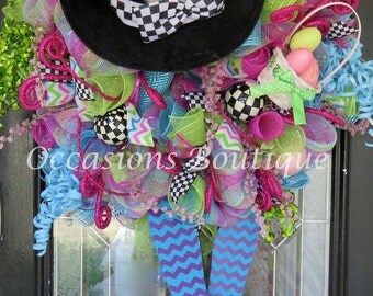 Easter Wreath, Easter Decoration, Easter Bunny, Large Wreath, Wreath for Door, Door Hanger, Front Door Wreath, Whimsical Wreaths