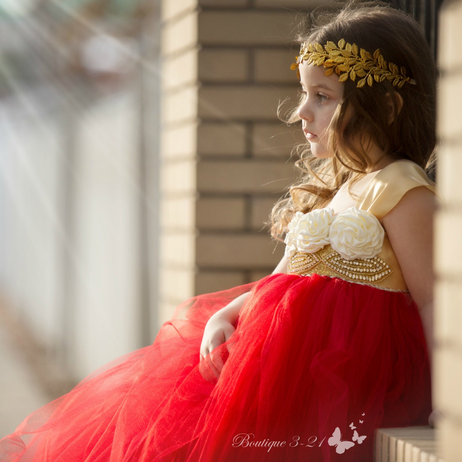 Red Tutu Dress Red Flower Girl Dress Red Tulle Dress Red