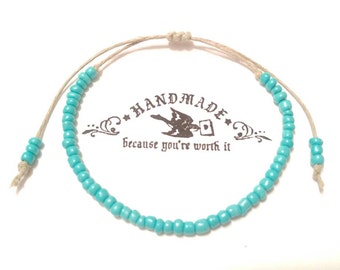 Custom Hemp Anklet Handmade, Anklet, Beaded Ankle Bracelet, Hemp Jewelry, Body Jewelry, Candmjewelrydesigns.