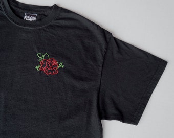 rose embroidered t shirt rose shirt hand embroidery