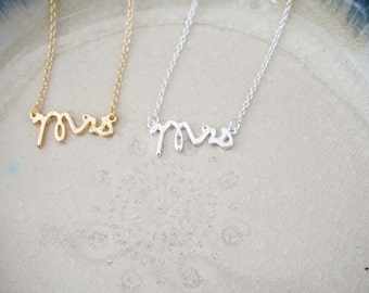 Bride Necklace, Mrs. Necklace, Wedding Necklace, Newlywed Necklace